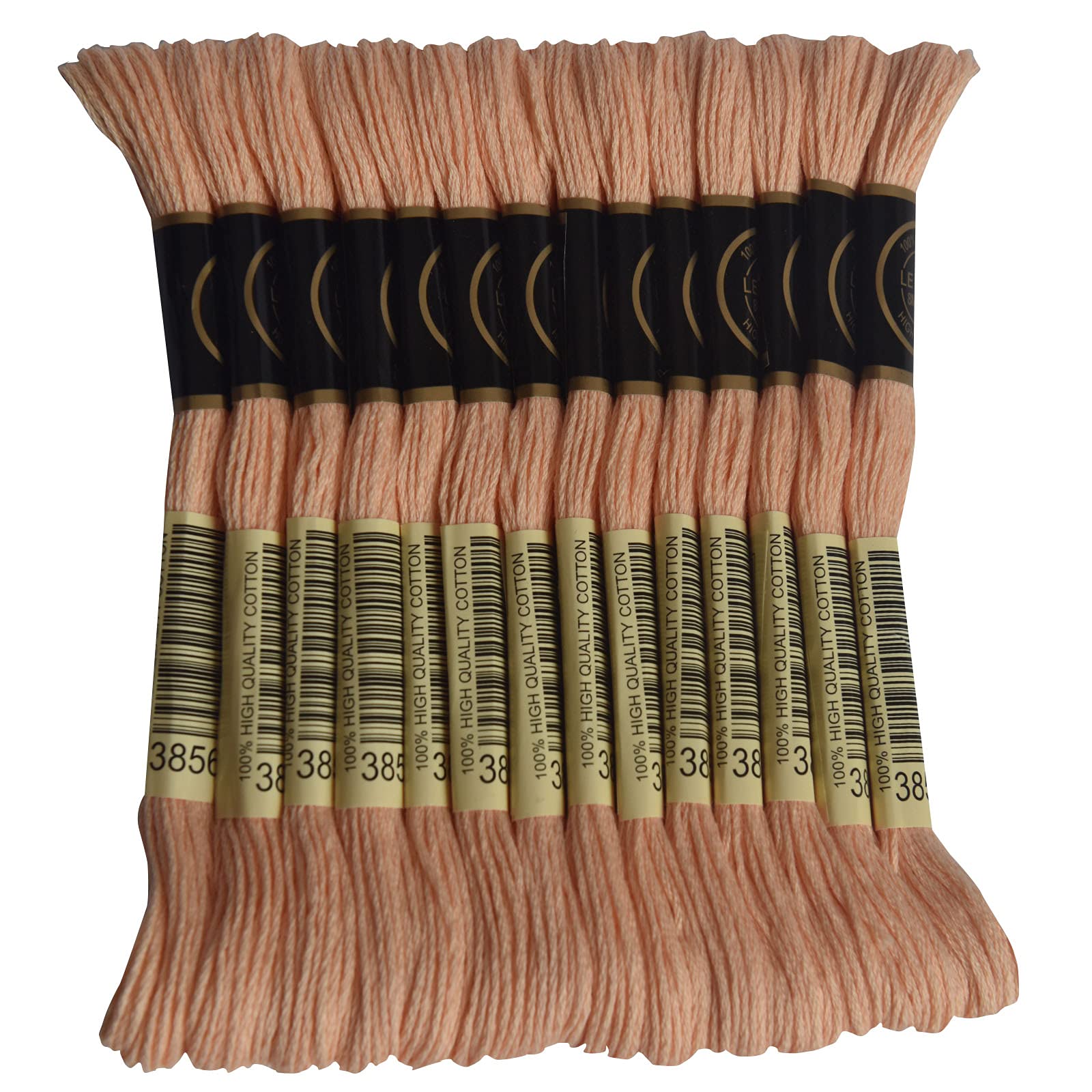 LE PAON Embroidery Floss, 14-Pack Six Strands 100% Long Staple Cotton Embroidery Thread, 8.7-Yard，Color Number：3856，Light Mahogany