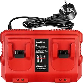 Reemplazo Cargador de Batería de Repuesto Compatible con Milwaukee M18 18V Batería, 18V Rápido Cargador de Batería Doble Puerto para Milwaukee M18 48-59-1812 48-59-1802 48-59-1804