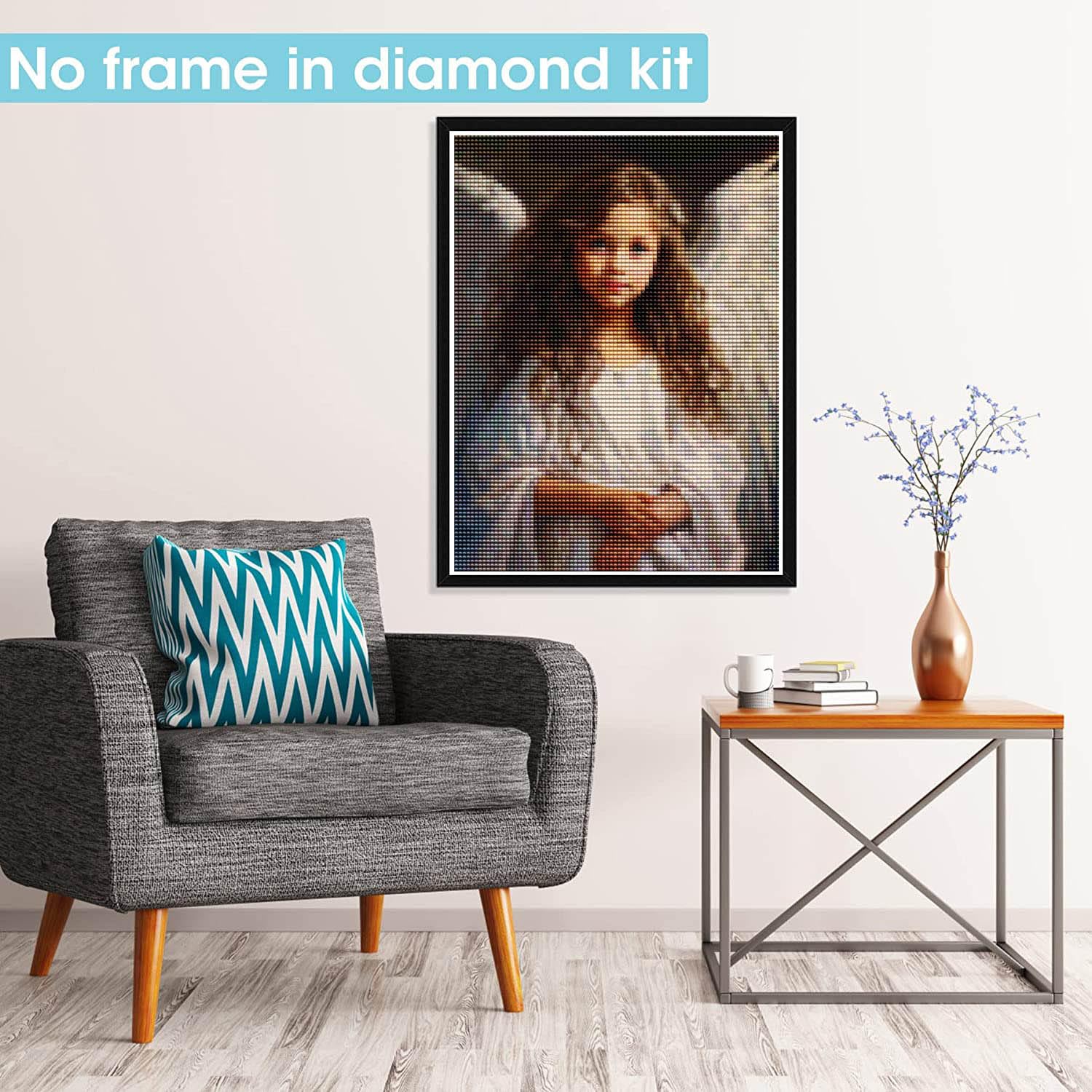Pavemlo 5D Diamond Painting Kit: Angelo Con Ragazza Vestita Di Bianco – Arte Fai-da-Te 30x40cm - 2