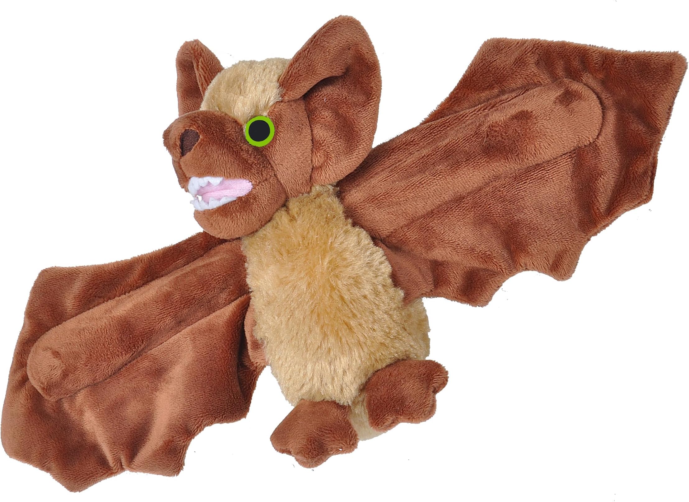 Wild Republic Hugger Brown Bat Plush Slap Bracelet Plush Toy for Kids 8"