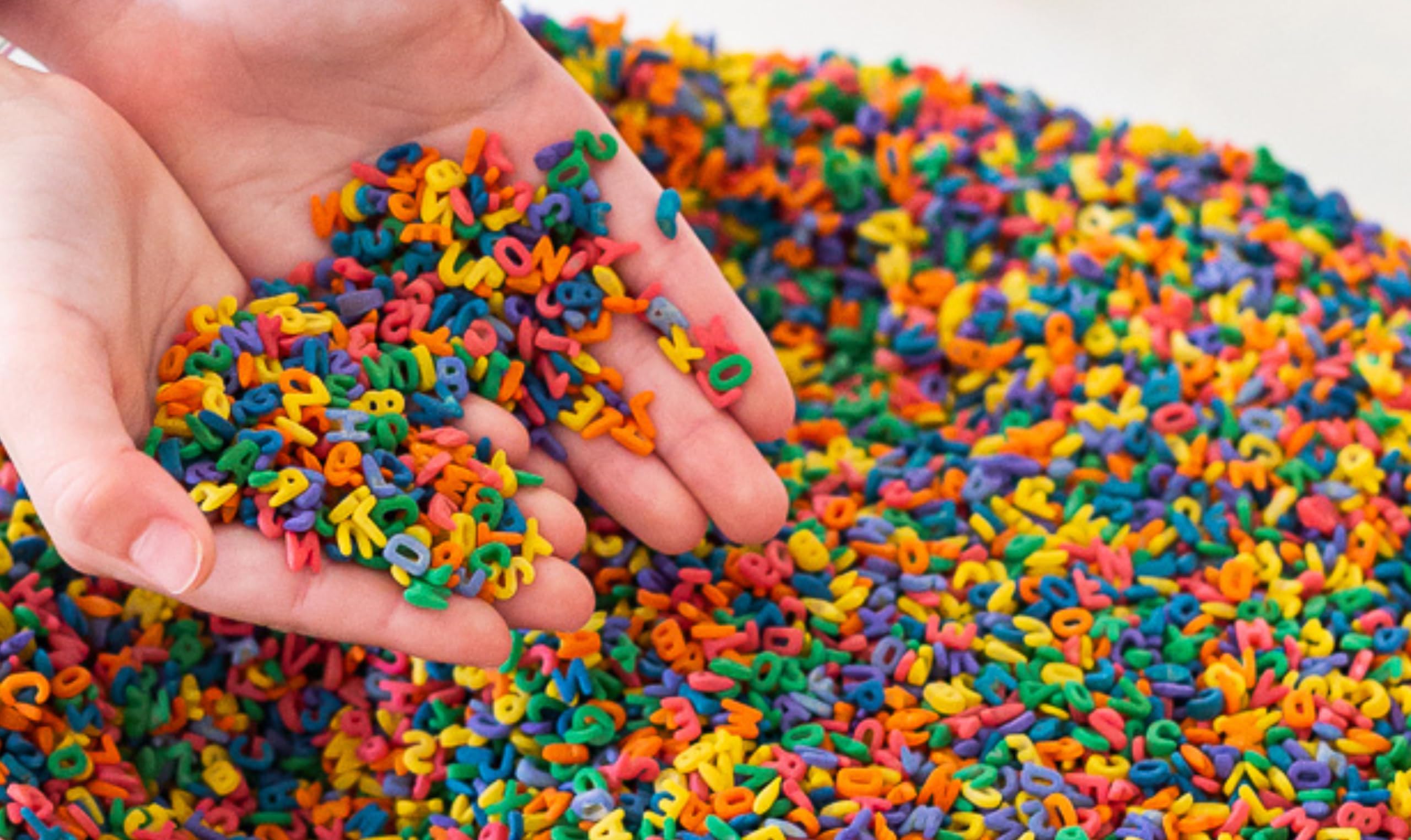 Mama of Joy Sensory Play Alphabet Pasta - Sensory Bin Items, Learn & Play with table accessories boost senses, Bin Filler packed in Container, Autism Learning Toys For Toddler (above 3), - Image 2