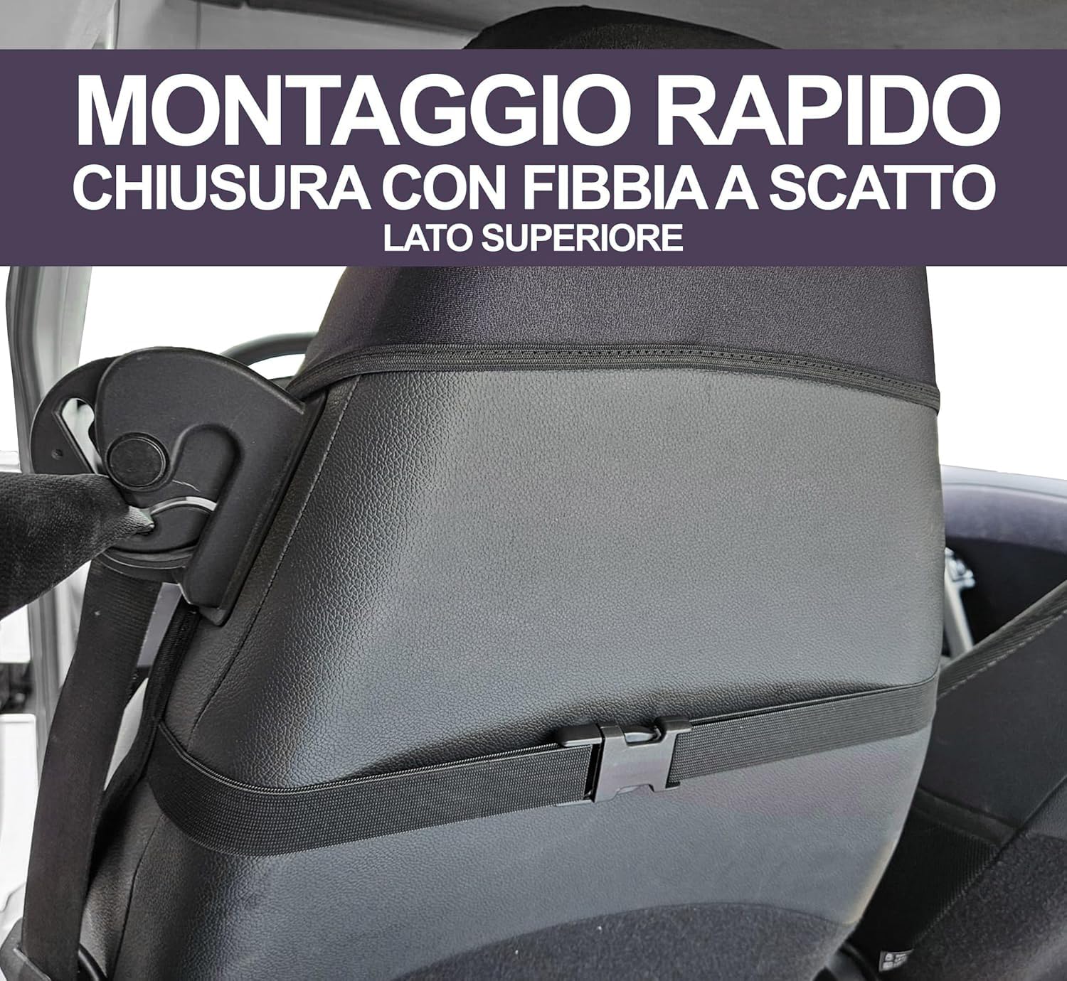Coprisedili Auto per Smart Made in Italy Set Copri-sedile Anteriori Coppia Nero/Grigio Scuro