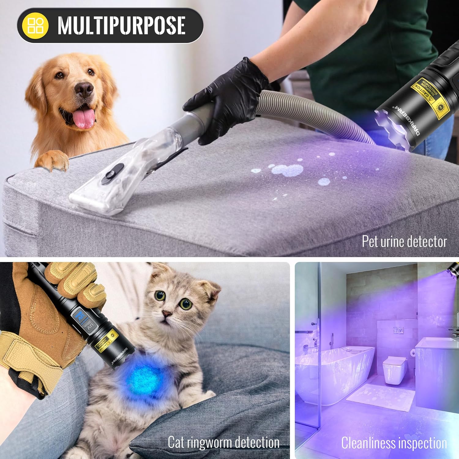 Various multipurpose uses of the UV flashlight