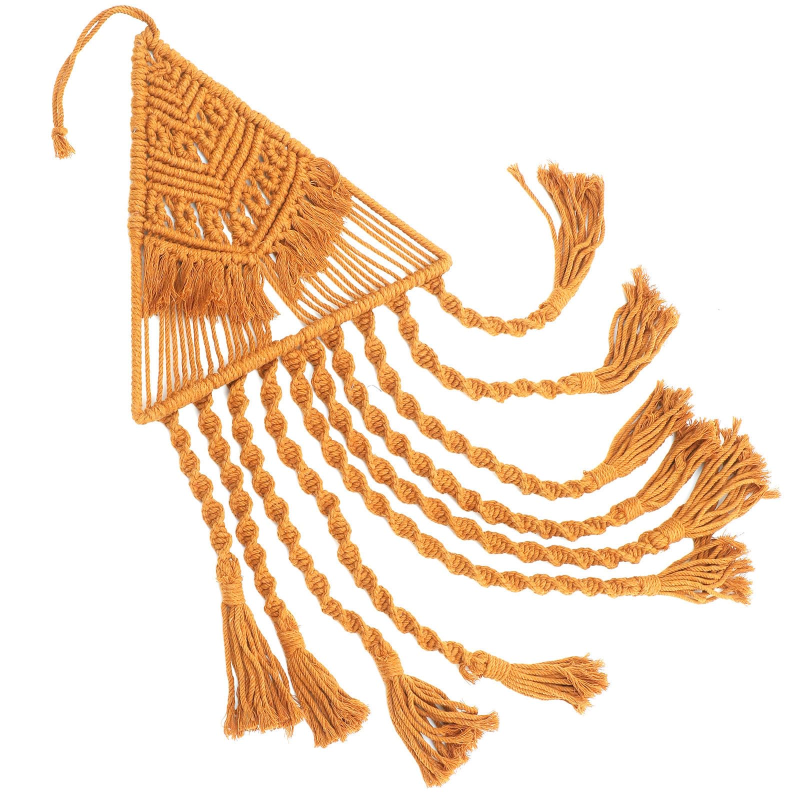 Tapiz de macramé hecho con cuerda de algodón para dar textura y estilo al hogar