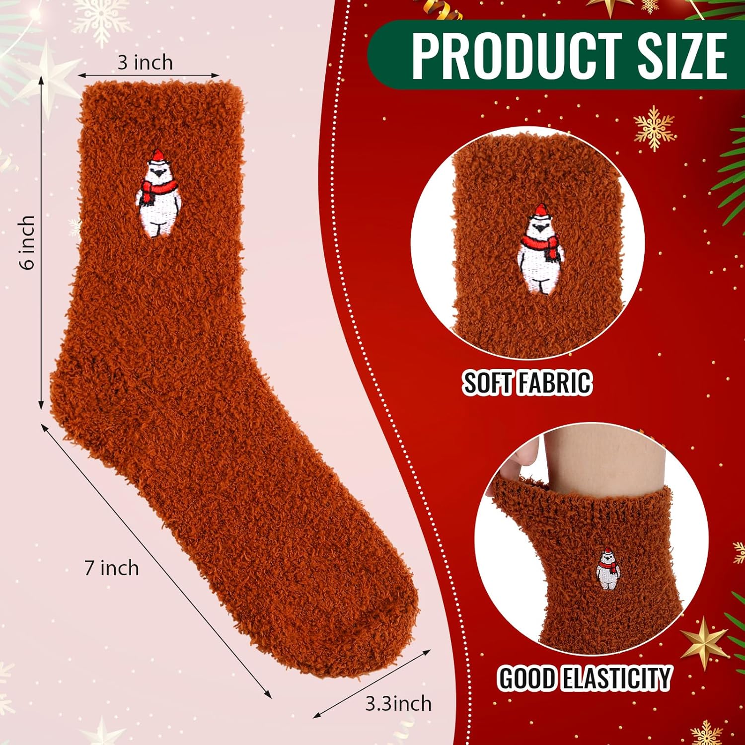 Cuffbow 20 Pairs Fuzzy Slipper Socks Fluffy Soft Plush Socks Warm Gift for Womens Fall Thanksgiving Winter Christmas - Image 4