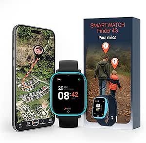 PAJ SMARTWATCH Finder 4G – GPS, SOS Alarm, Camera, Voice Messages, Real-Time Location, Waterproof, Easy Use, Ideal for Children, Elderly and People with Dementia – Blue asin的图片