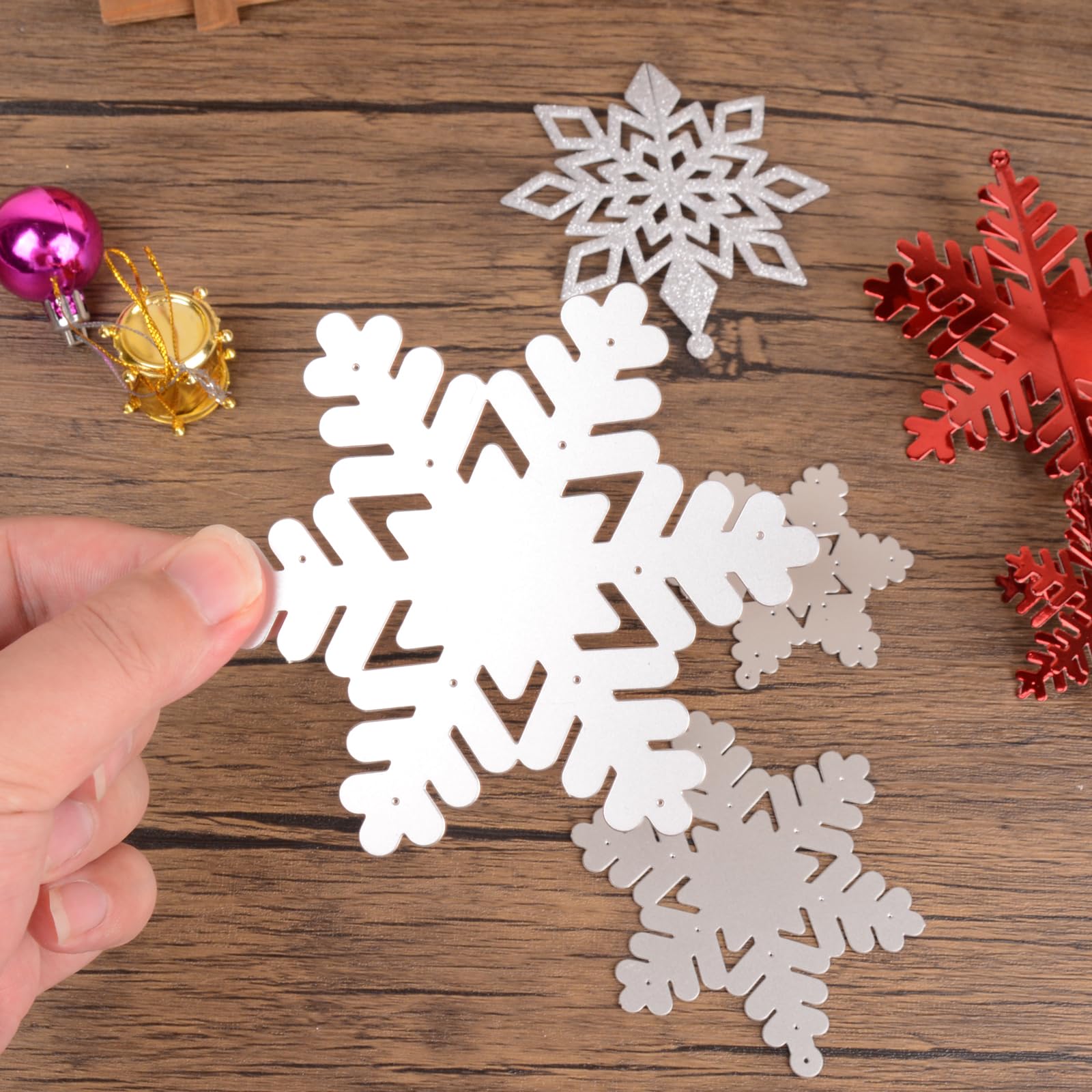 BETESSIN 2-teilige Stanzschablonen Für 3D-Schneeflocken – Metall-Prägeformen Für Weihnachts-Dekoration & Basteln