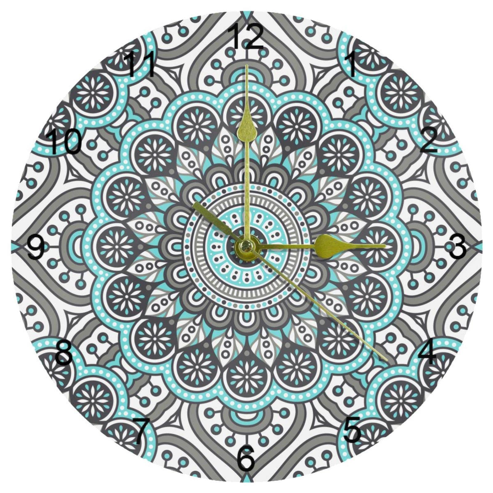 Horloge murale silencieuse ronde de 25,4 cm avec grands chiffres arabes pour la cuisine