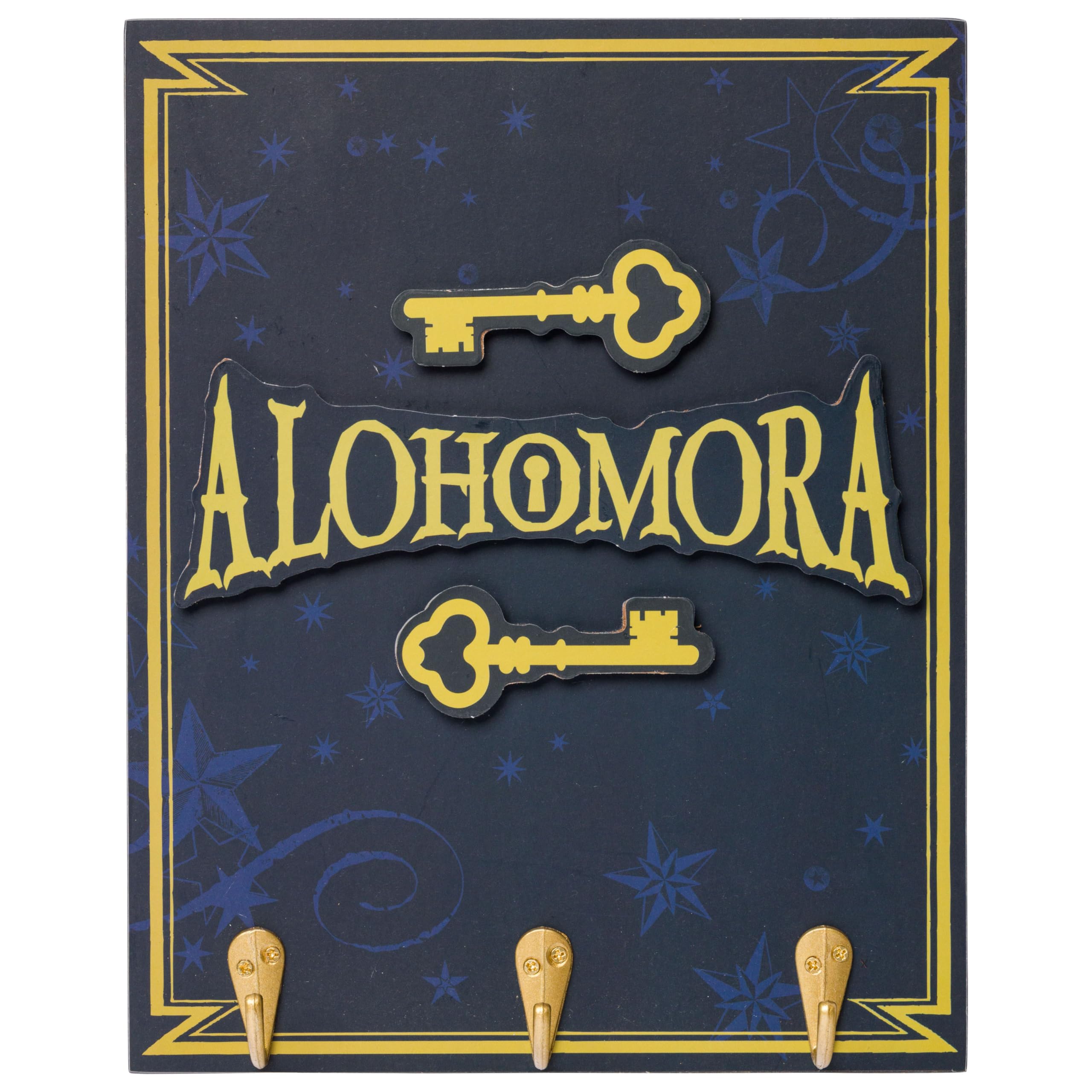 Silver Buffalo Harry Potter Alohomora Wall Art with Key Hooks, 8" x 10"