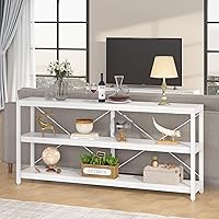 Vista 3 de Vagaconl 70.86 inch Extra Long Console Table, Long Sofa Table with Storage, TV Console Table with Shelf,3-Layer Console Shelf for Living Room, Long