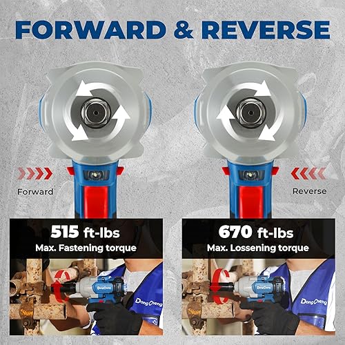 Miniatura 4 de Dong Cheng - Llave de impacto inalámbrica de 20 V sin escobillas, torsión alta de 515 pies-libras, pistola de impacto inalámbrica de 1/2 pulgada