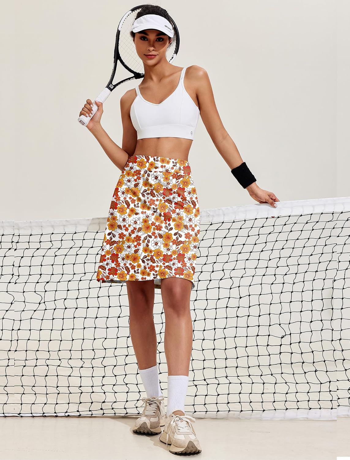 COOrun Women's 20" Knee Length Skorts Skirts Athletic Tennis Skorts Long Golf Skirt with Pockets Modest Skirts thumbnail