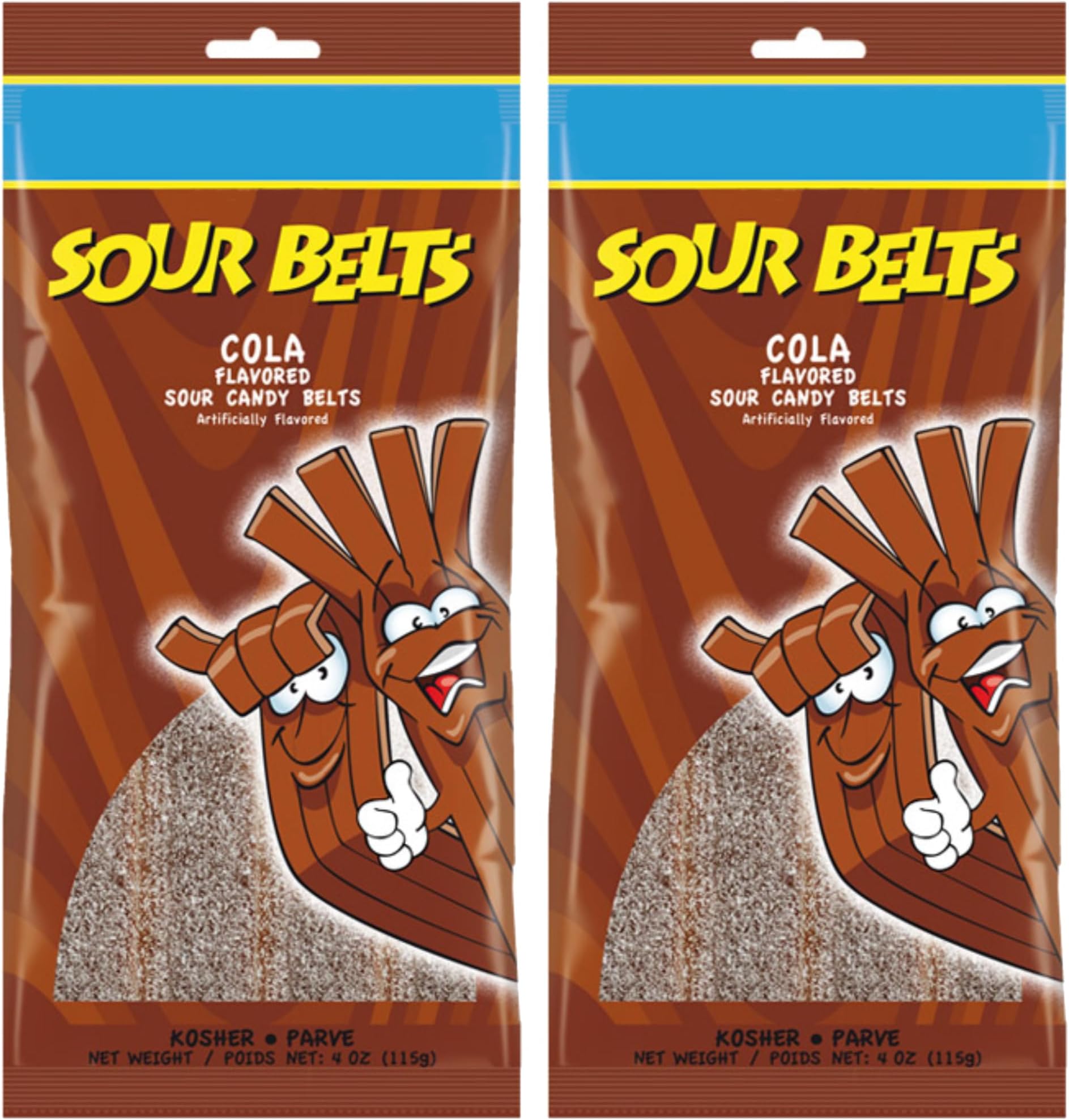 Snacktery Cola Sour Belts - Vibrant & Tangy Cola Sour Strips - Non GMO, Vegan & Kosher Gummy Candy - 4 Ounce, 2 Pack