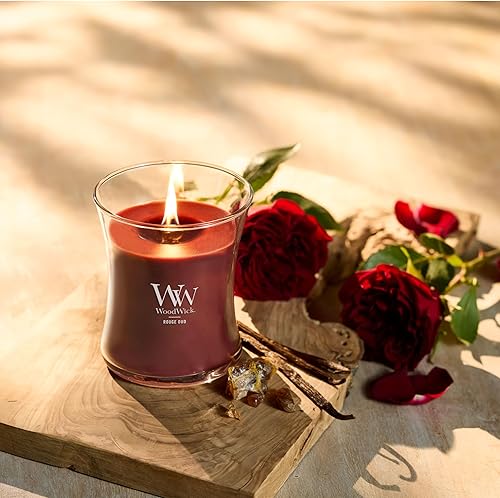 Vista 105 de WoodWick - Vela mediana de reloj de arena, aroma Fireside, cera de mezcla de soja prémium, se agrieta mientras se quema, perfecta para regalo, 9.7