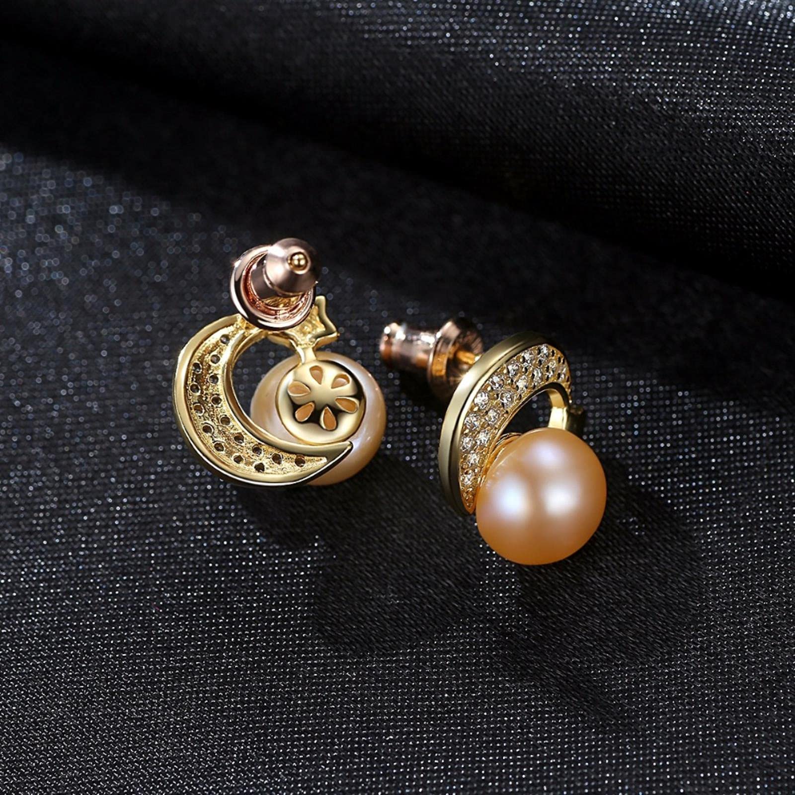 Gioielli Classici di Marca Orecchini in Argento Sterling 925 con Perle d'Acqua Dolce da 7-7,5 Mm per Accessori da Sposa per Feste da Donna