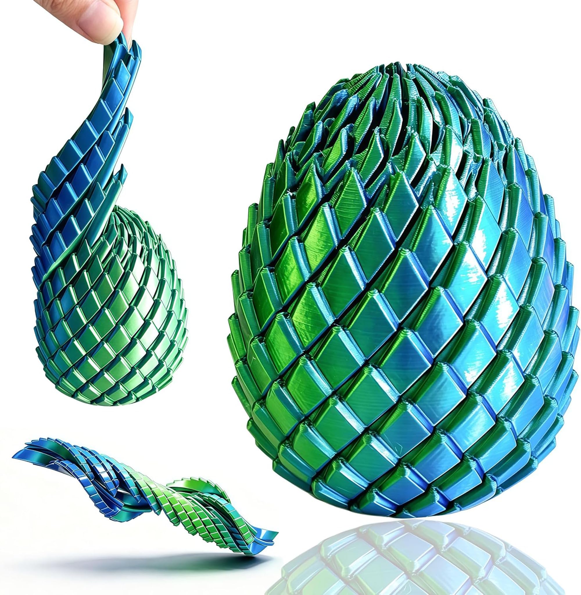 Twisty Fidget Egg, 3D Printed Slippery Egg Fidget Toys