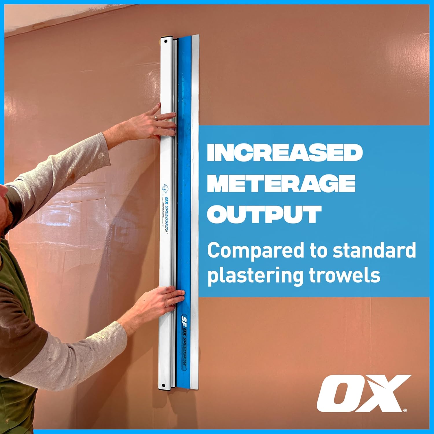 OX Tools Pro Series SF QuickSkim Plaster Skimming Blade - 24 Inch | Semi-Flexible Stainless Steel Blade & Extruded Aluminium Handle