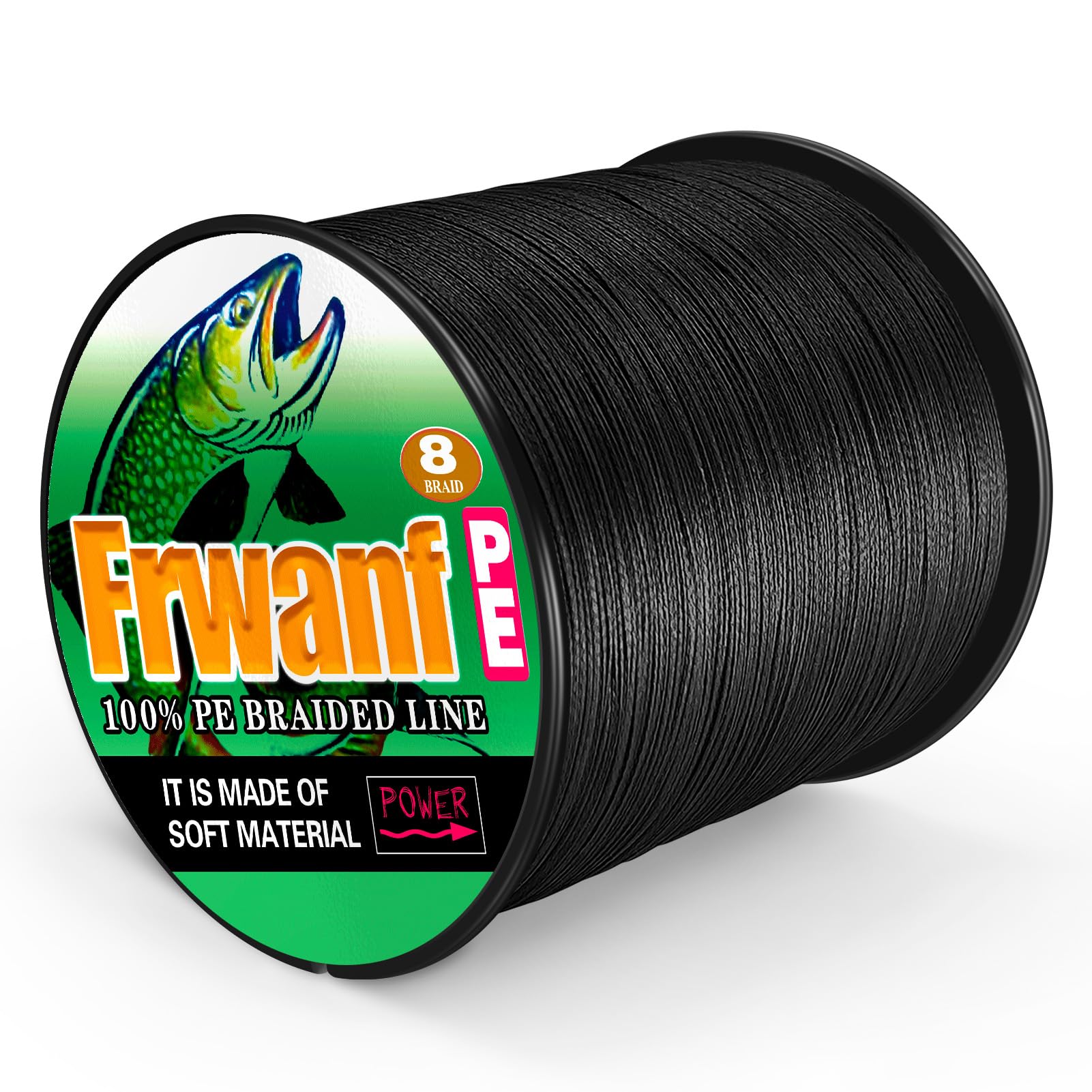 Ligne de pêche tressée à 8 brins – Zéro étirement – Faible mémoire, ligne de pêche en fibre UHMWPE – 0,26 mm/13,6 kg/100 m – Pêche en mer, en lac, en rivière, en eau salée (noir)