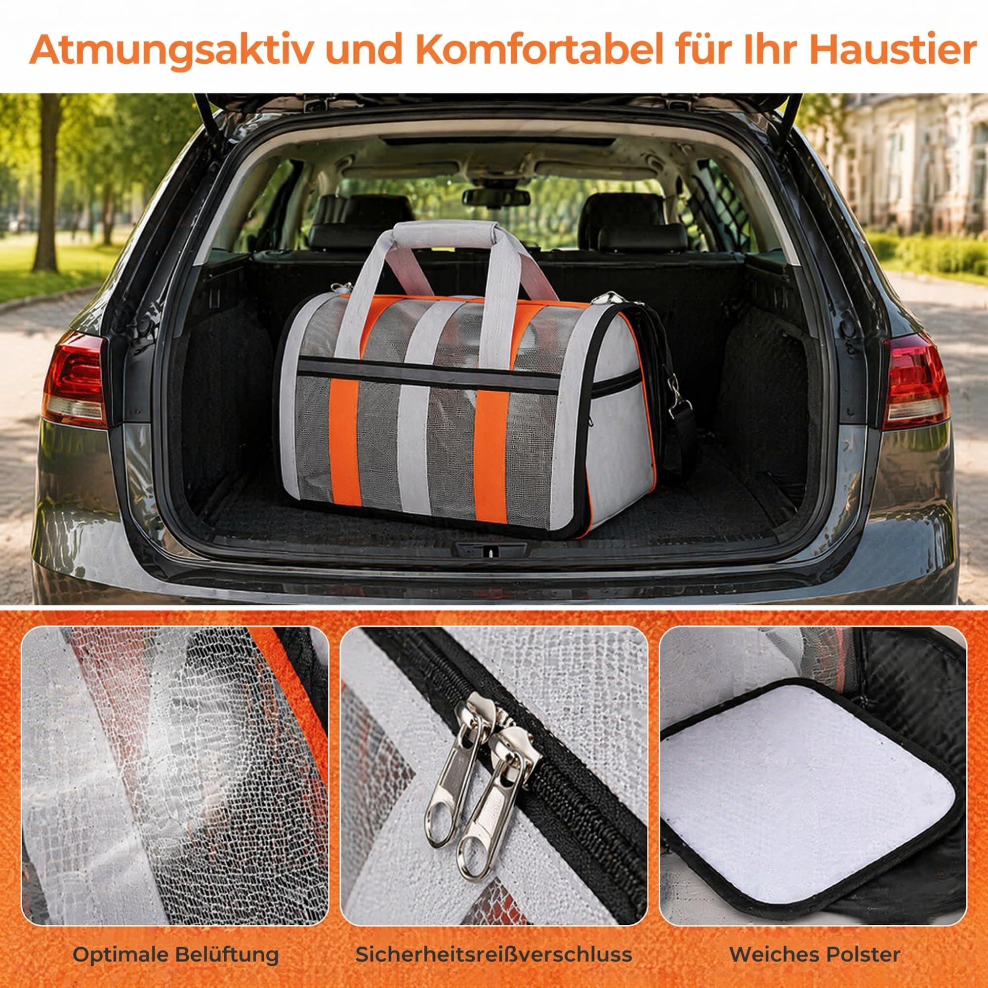 Hund Reisetasche,Transporttasche Für Haustiere,Netzstoff Faltbar Atmungsaktiv Robust Tragbar Transportabel, für Katzen & Hunde Bis 10 Kg