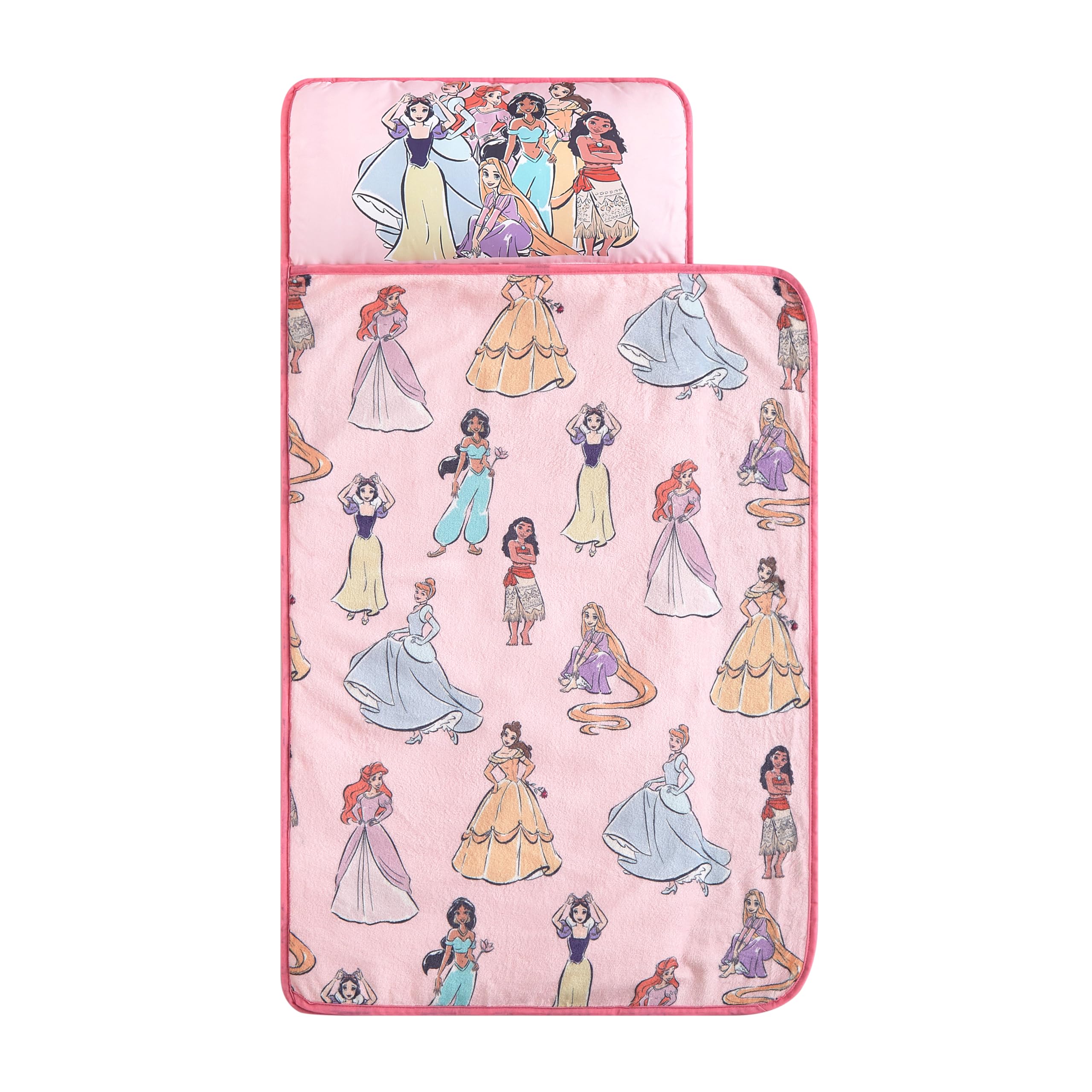 Super Soft Plush Toddler Quilted Nap Mat with Built in Blanket and Pillow