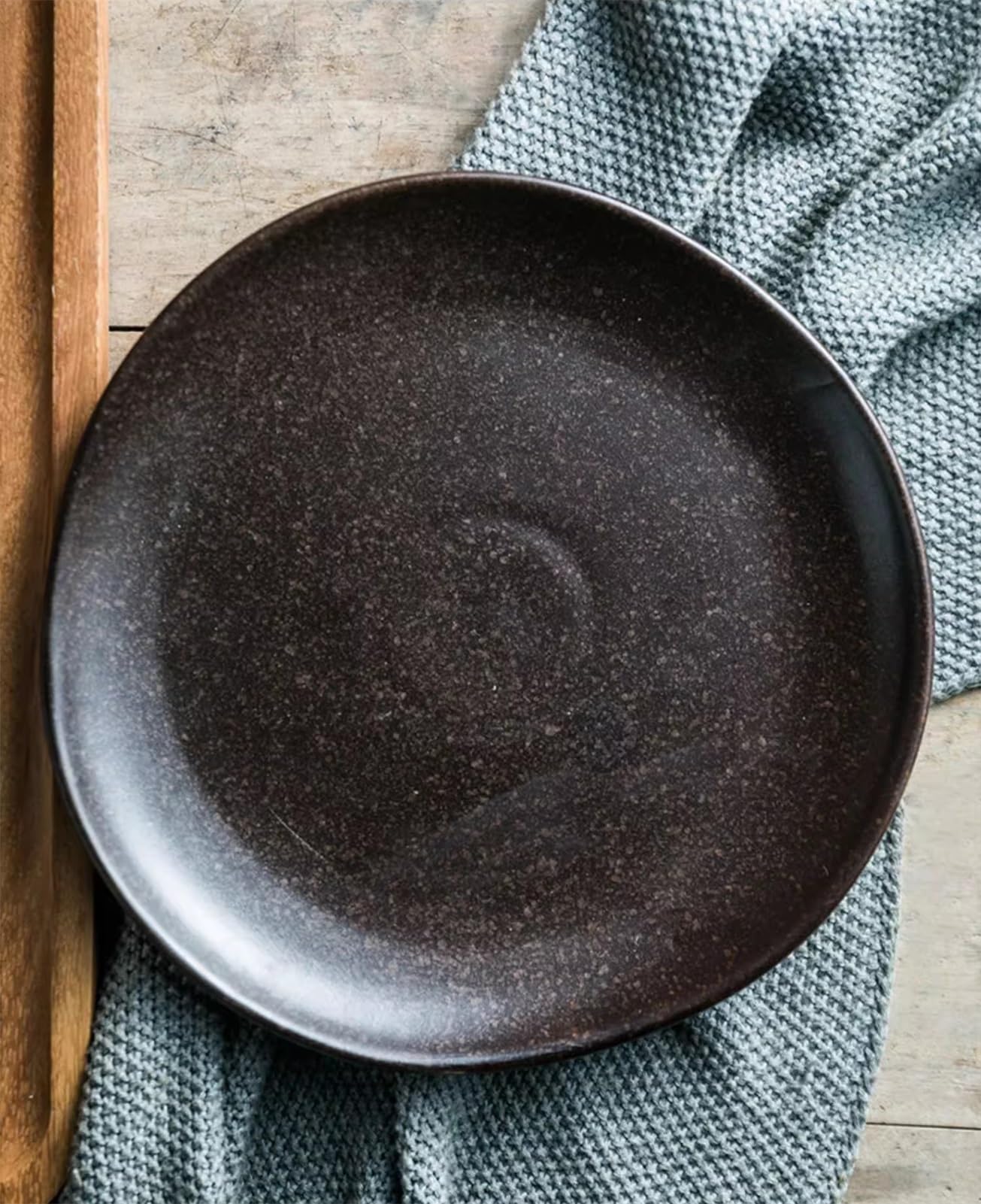 Meiiron Assiette Ronde irrégulière de Style Japonais Bols Peu Profonds en céramique émaillée Paquet de 2 Bols Japonais Ensemble de Vaisselle Assiettes Profondes (Color : B, Size : 10")