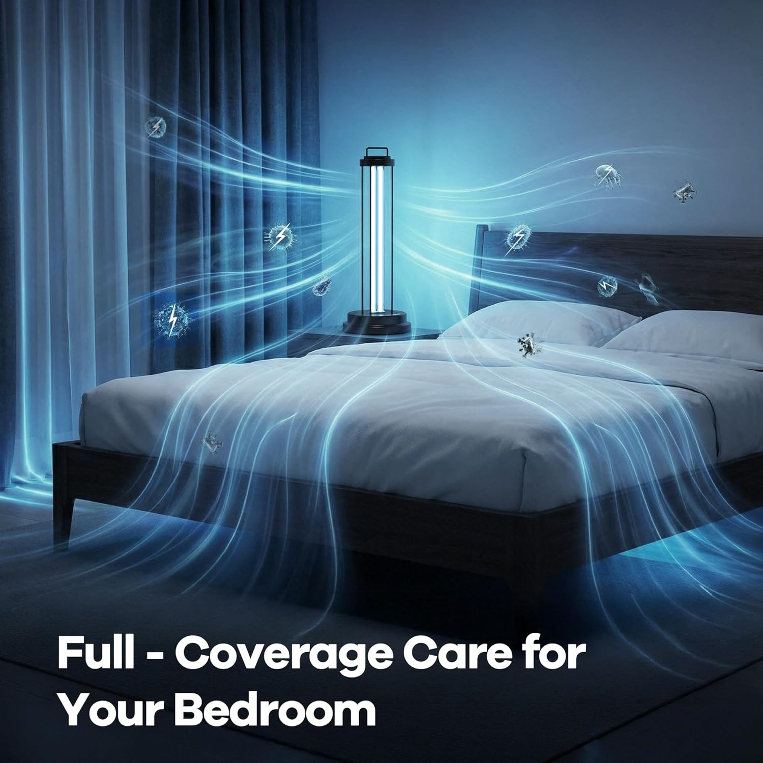 Home Disinfection Device, Dust Mites Remover, 40W UVC Light Sanitizer, UV Disinfection Lamp, Ultraviolet Sanitizer for Home, Room & Kitchen, Ultraviolet Light with 3 Speed Timings