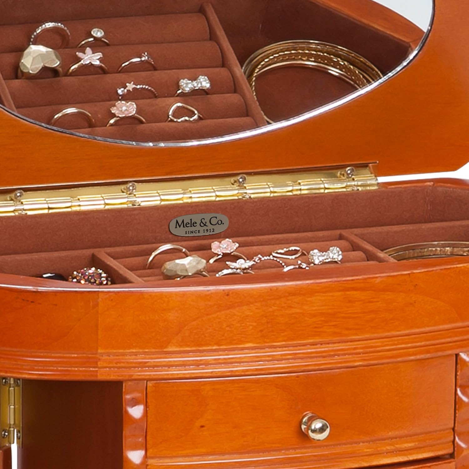 Suреr Chеар 🛒 Mele & Co. Trinity Jewelry Box, Walnut