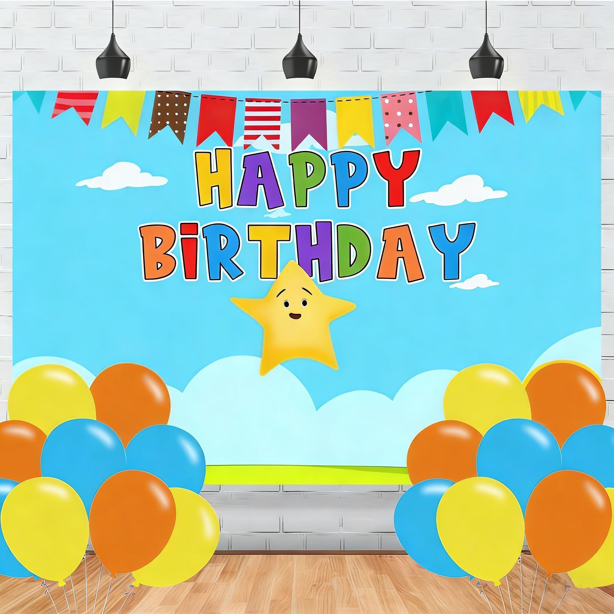 Super Simple Songs Birthday Party Decor - Backdrop, Banner & Props (5x3ft)