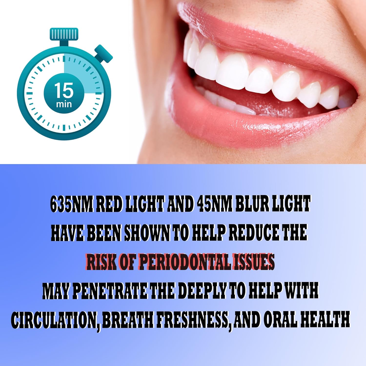 Red Light Oral Device - Advanced Gum Therapy and Toothache Relief Solution - with 16 LED Lights. Includes USB and Android Adapters for Convenient Use