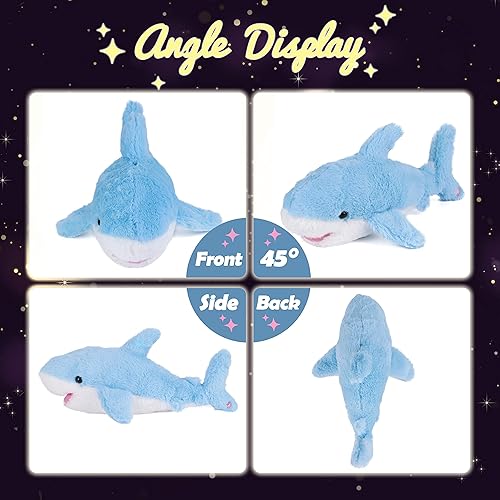 Vista 34 de Hopearl Pato de peluche con luces LED, flexible, con luces de noche que brillan en la oscuridad, regalos de cumpleaños para niños pequeños, blanco