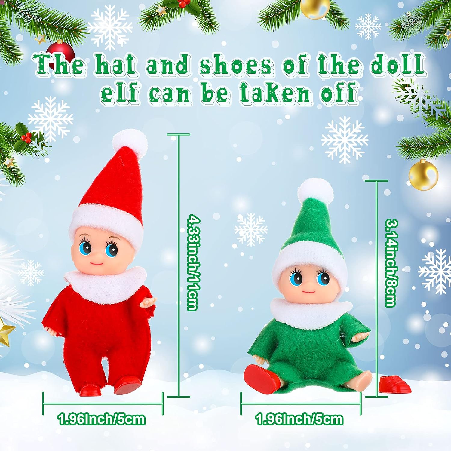 11 Pieces Elf Doll Plush Dolls Elf Tiny Christmas Elves Christmas Novelty Toys Elf Accessories for Little Girls and Boys Holiday Christmas Easter New Year Decorations(Adorable Style)