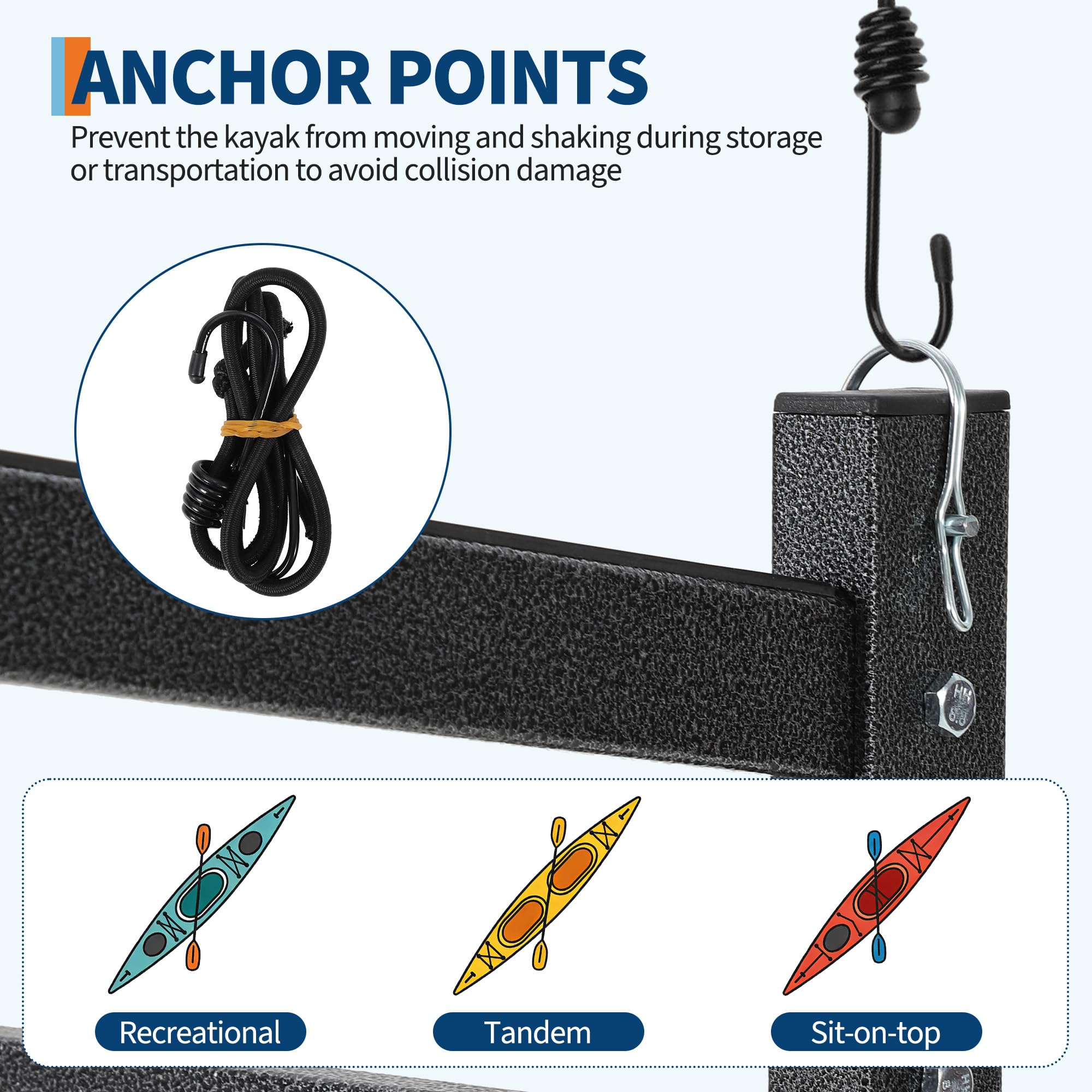 Garvee Rack de Stockage Robuste pour Kayak – Support autoportant à 2 Niveaux, Acier résistant, Usage intérieur/extraérieur, idéal Garage, Quai, abri – Support Industriel fiable