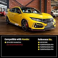 Vista 5 de Dasbecan Espejo lateral derecho del lado del pasajero compatible con Honda Civic 2016-2021, vidrio eléctrico no calentado, plegable manual, pintura