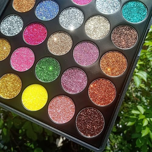Miniatura 6 de VERONNI Paleta de sombra de ojos con purpurina profesional de 35 colores, pigmentos, sombra de ojos (35 brillantinas)