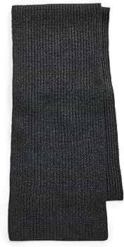 Vince Mens Cashmere Blend Shaker Stitch Rib Knit Scarf,Charcoal,OS