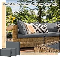 Vista 6 de Patelai 14 fundas impermeables para cojines de patio al aire libre, de 24 x 24 pulgadas, a prueba de rayos UV, fundas de asiento seccionales