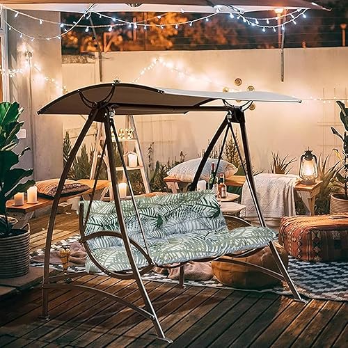 Miniatura 16 de Cojín de repuesto para columpio de 2-3 asientos, cojines de banco para exteriores con respaldo grueso de 4 pulgadas, muebles de patio, jardín, Flor