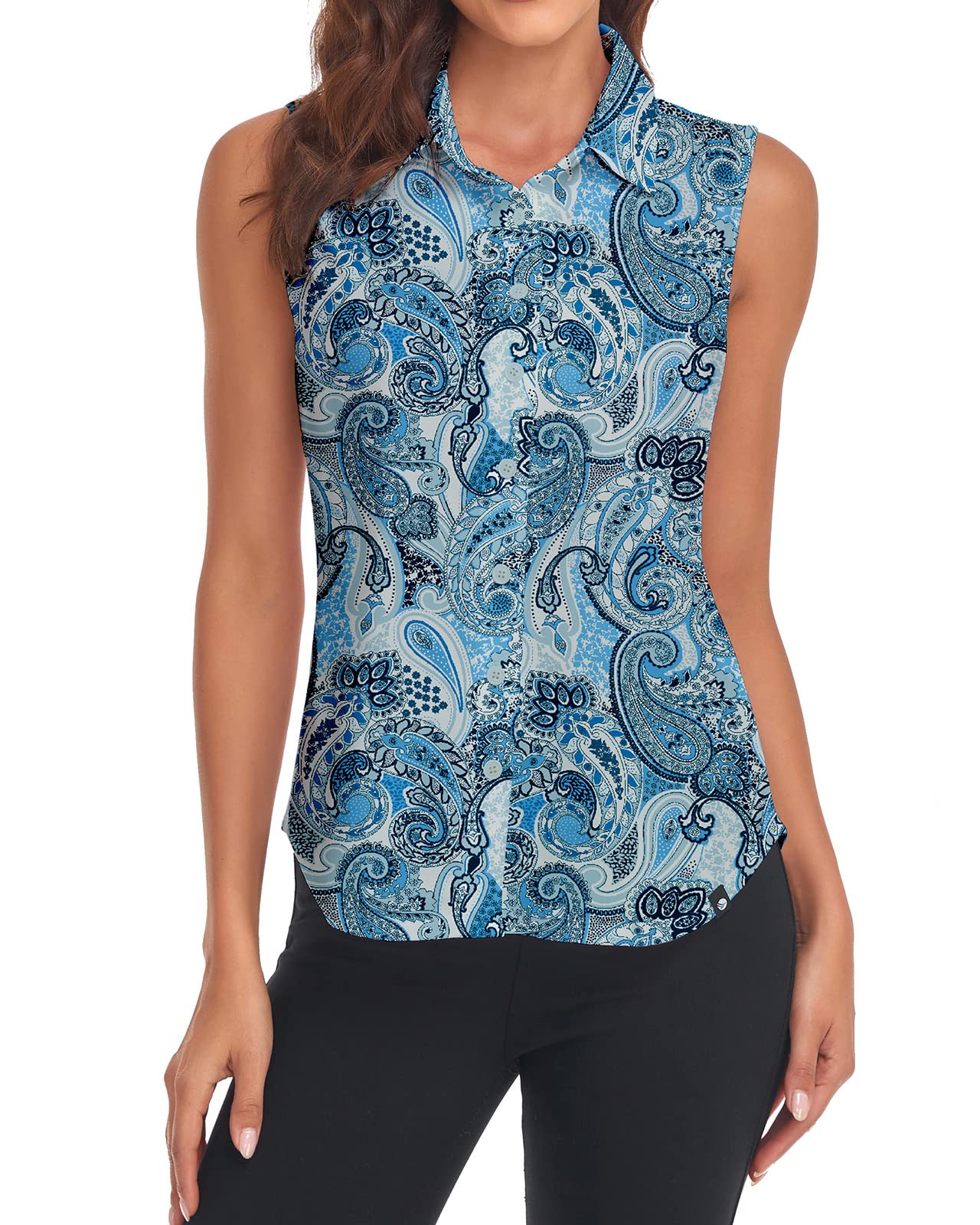 Soneven Blusa para Mujer, Elegante, Deportiva, sin Mangas, con Cuello, Polo de Golf, Verano, Transpirable, Camiseta