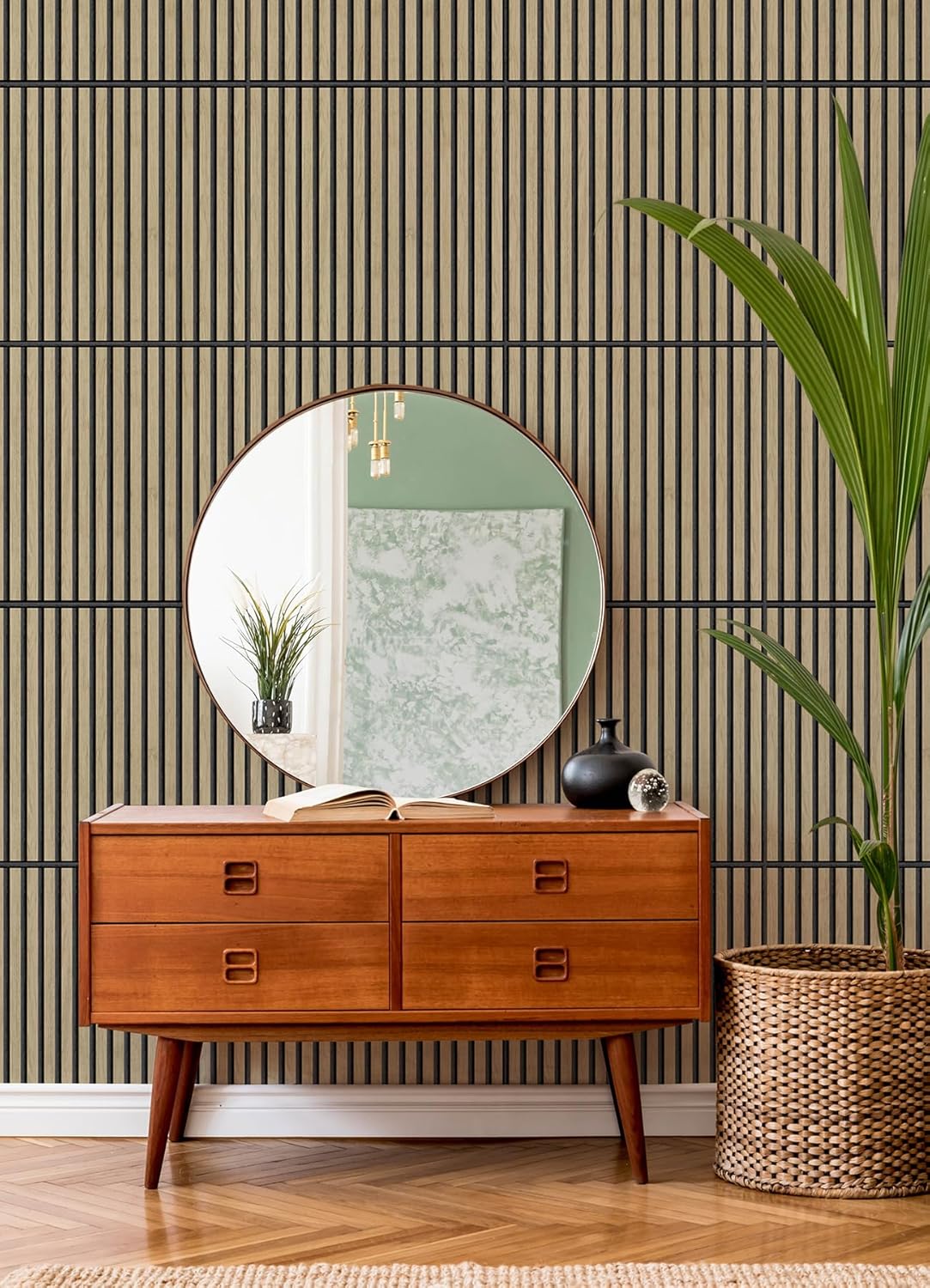 Acoustic Slat Wood Tile Natural Wall Panels, WPWP6347