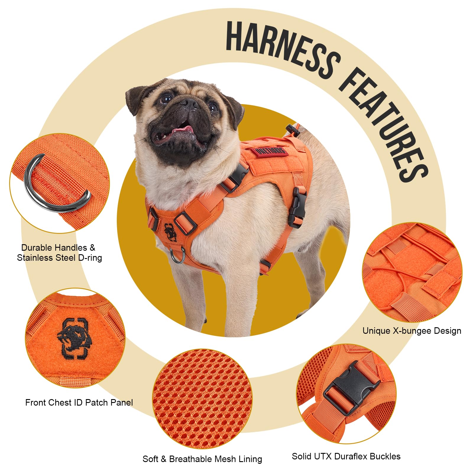 Tactical Dog Harness Vest with Handle - Image 3