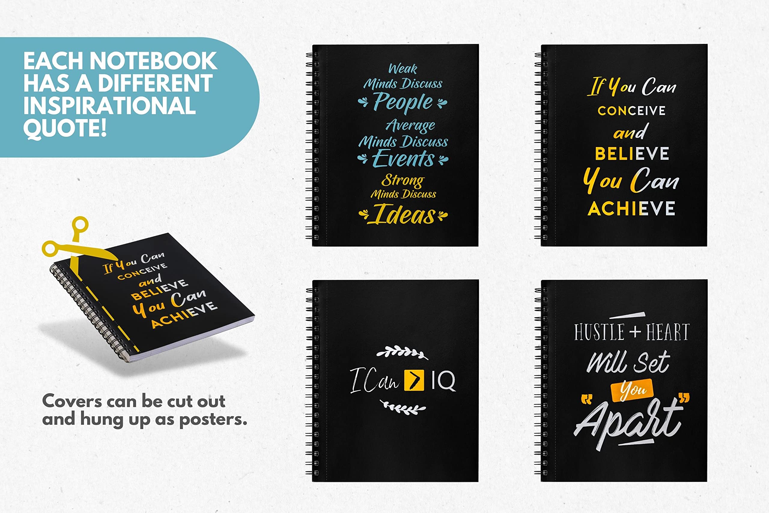 Mootivational Notebook.pdf Spiral Notebooks With Perforated Pages 4 Pack Spiral Notebooks With ...