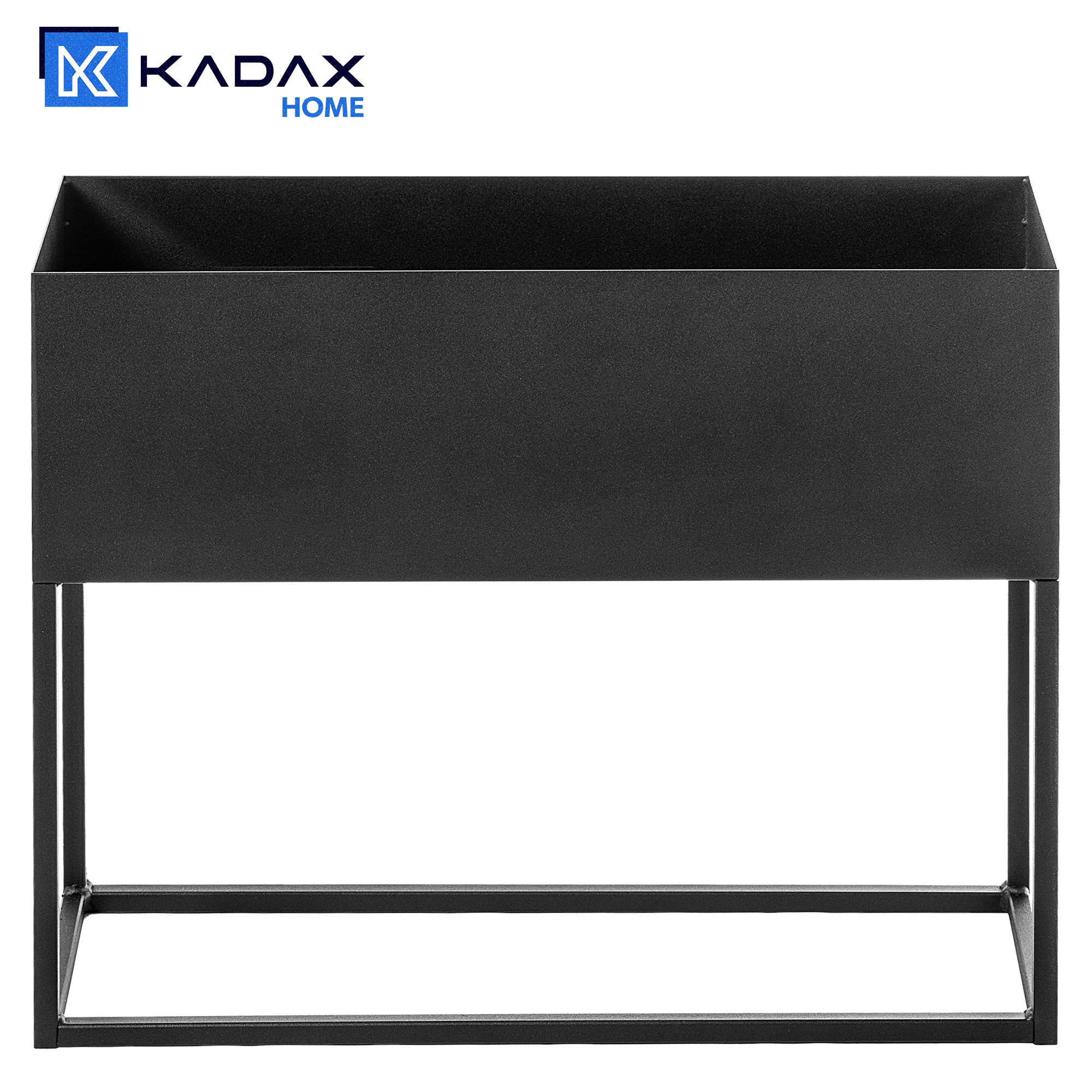 KADAX breiter Blumenkasten aus schwarzen Stahlstab, Blumenständer für Innen und Außen, Blumenbeet, Blumentopf, Blumenkübel, Blumenhalter (Höhe: 50 cm)