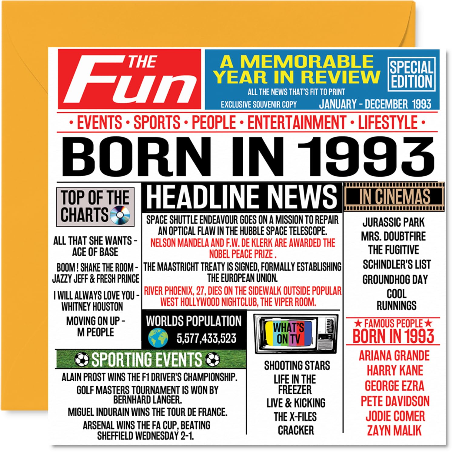 19th Birthday Cards for Men Women - Born In 2007 Newspaper - Happy 19 Birthday Card for Son Daughter Cousin Vintage Retro Back In 2007, 145mm Bday Greeting Cards — view 136