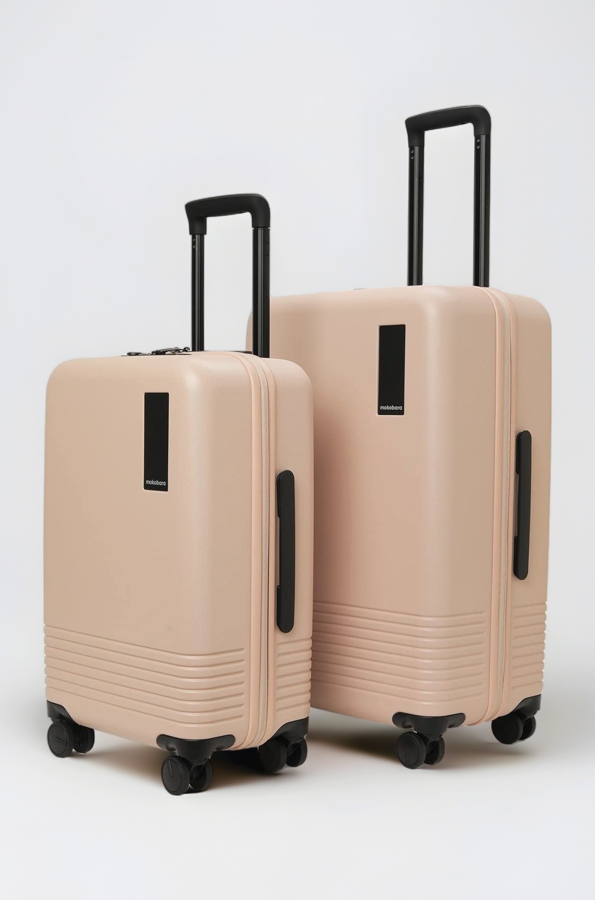 MOKOBARA Iconic Range The Set of 2 Pink Luggage 58Cms + 69Cms Cabin & Medium Size German Makrolon Polycarbonate Hard Sided 8 Hinomoto Wheels Suitcase Trolley for Travelling (No Filter)