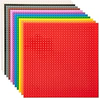 Strictly Briks Stackable Baseplates 12-Pack Rainbow 10x10" 32x32 Studs - Lego Compatible for City Builds, Towers & Displays