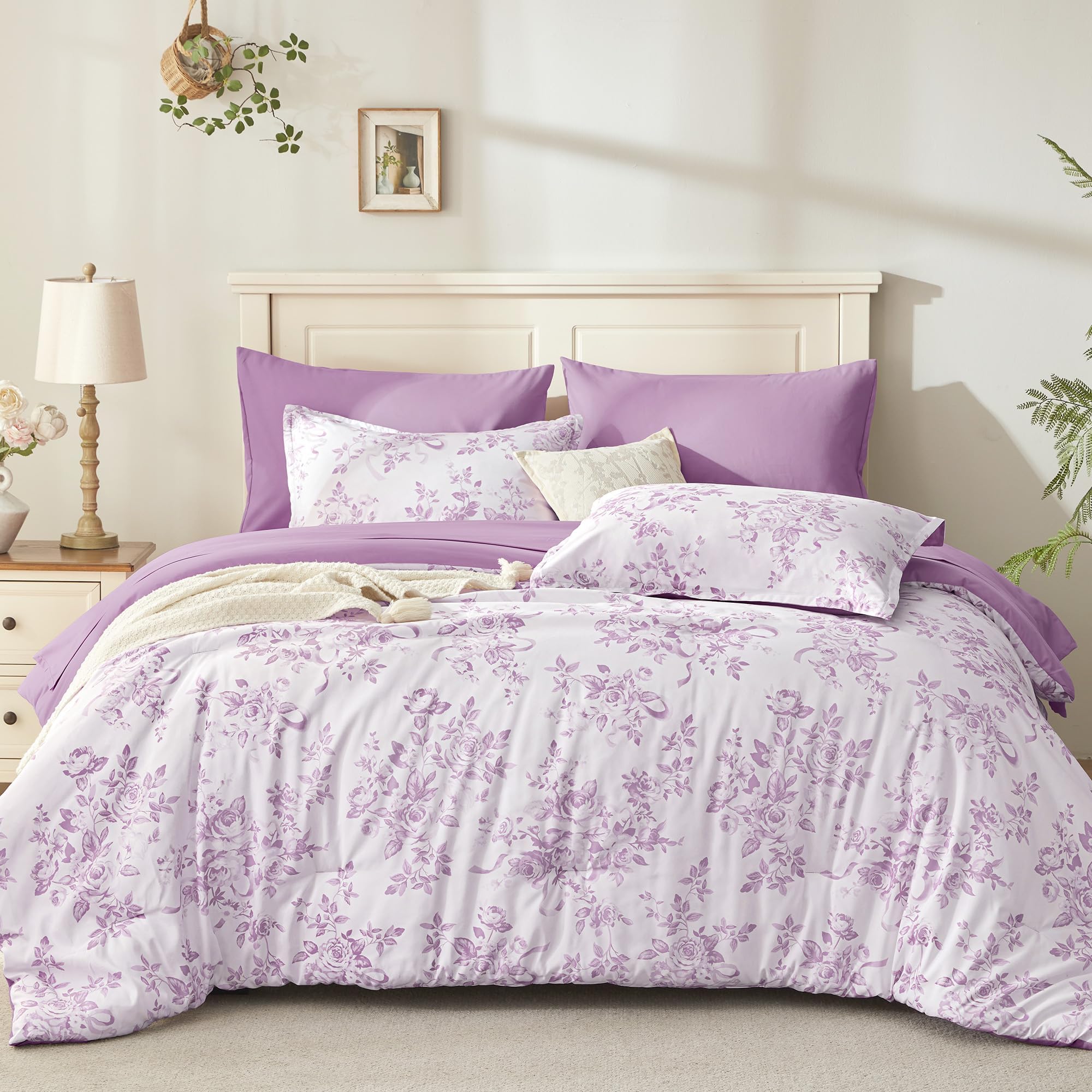 Andency Floral Comforter King Set - Orange Rose -13