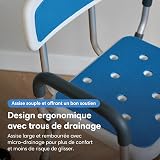 Safe Age Sedia per Doccia per Anziani - Sgabello Doccia Antiscivolo con Schienale e Braccioli Rimovibili, Regolabile in Altezza e Facile da Montare - 5