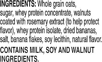 Quaker, Protein Instant Oatmeal, Banana Nut, 12.9 Oz, 6 Count (Pack of 1)