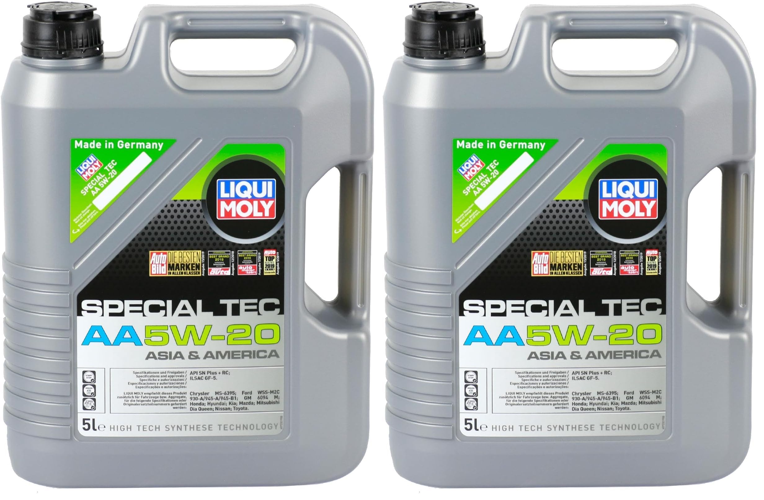 LIQUI MOLY Special Tec AA 5W-20 | 5 L | Synthesetechnologie Motoröl | Art.-Nr.: 7532 (Packung mit 2)
