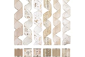 HUIHUANG Wired Gold Ribbon for Christmas Tree